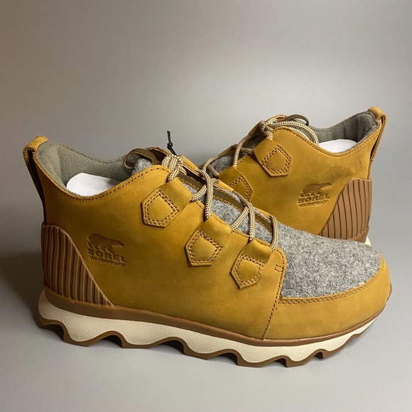 Sorel Shoes - Sorel Kinetic Caribou Boots Sneakers Camel Brown Quarry Grey